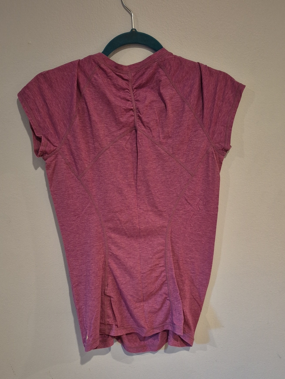 Zella Heather Raspberry Short-Sleeve Ruched Active Tee - Picture 2 of 3